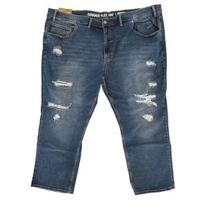 NWT Big & Tall The‎ Foundry Jeans Distressed Dark Wash Flex 360 Men's Size 52x29